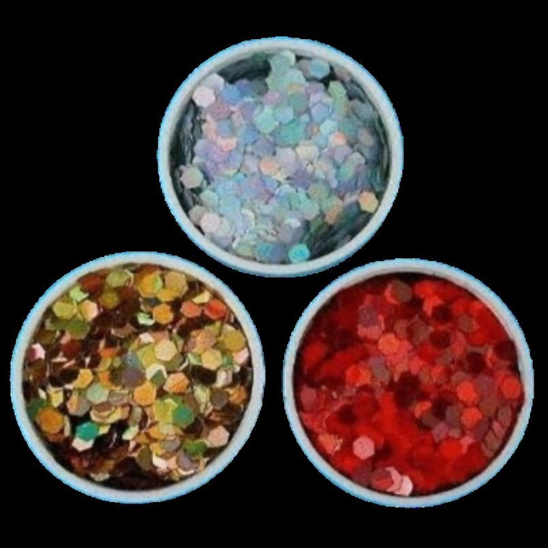 金蔥亮片六角白. 金. 紅色 彩色金蔥粉亮片